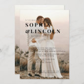 ミニマル結婚式招待状テンプレート |編集可能 招待状 (正面/裏面)