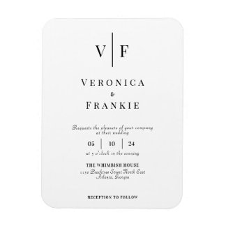 ミニマル結婚式招待状磁石 マグネット