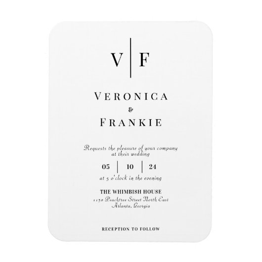 ミニマル結婚式招待状磁石 マグネット (縦)