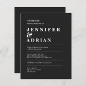 ミニマル結婚式招待状 (正面/裏面)