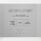 ミニマル結婚式招待状3つ折り写真付き 三つ折りプログラム (内部中)