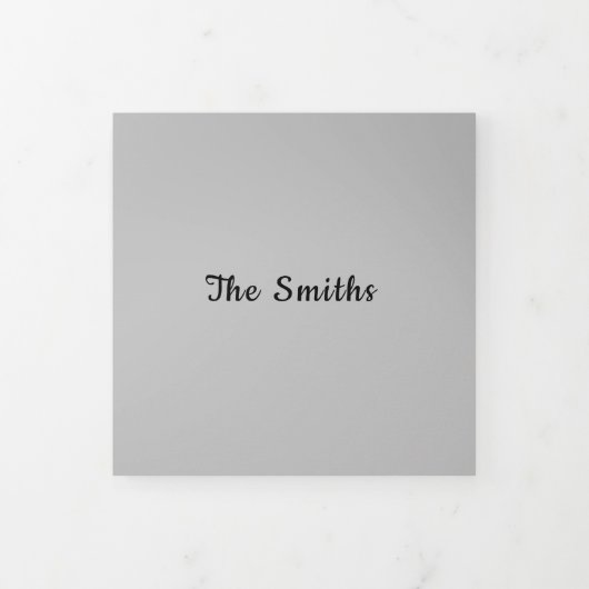 ミニマル結婚式招待状3つ折り写真付き 三つ折りプログラム (カバー)