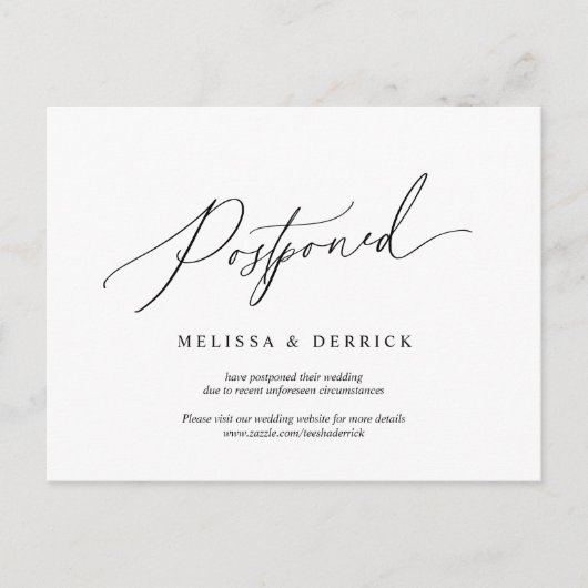 ミニマル結婚式招待状 ポストカード (正面)