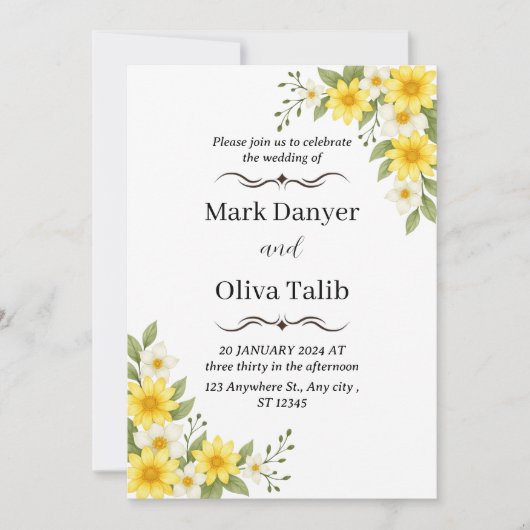 ミニマル結婚式招待状 | モダン&エレガント 招待状 (正面)