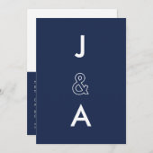 ミニマル結婚式招待状 招待状 (正面/裏面)