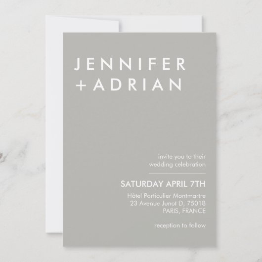 ミニマル結婚式招待状 招待状 (裏面)