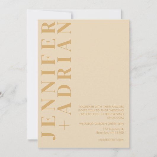 ミニマル結婚式招待状 招待状 (裏面)