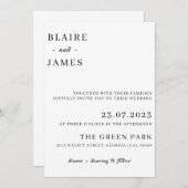 ミニマル結婚式招待状 招待状 (正面/裏面)