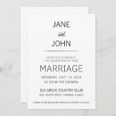 ミニマル結婚式招待状 招待状 (正面/裏面)