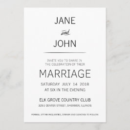 ミニマル結婚式招待状 招待状