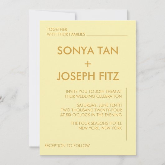 ミニマル結婚式招待状 招待状 (正面)