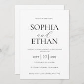 ミニマル結婚式招待状 招待状 (正面/裏面)