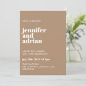 ミニマル結婚式招待状 招待状 (スタンド正面)