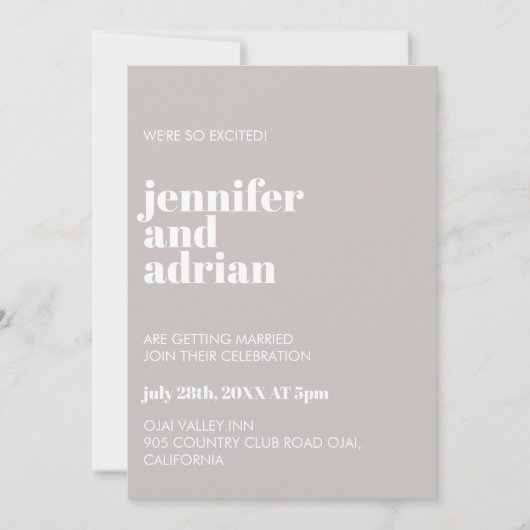 ミニマル結婚式招待状 招待状 (正面)