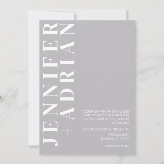 ミニマル結婚式招待状 招待状 (裏面)