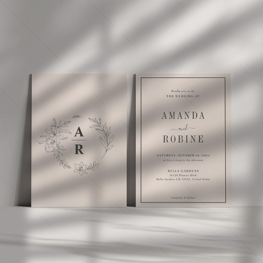 ミニマル結婚式招待状 招待状