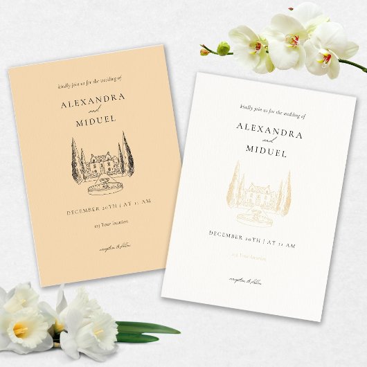 ミニマル結婚式招待状 招待状