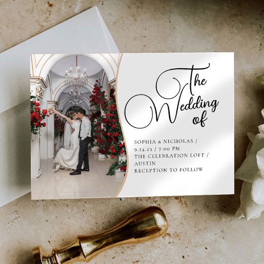 ミニマル結婚式招待状 招待状