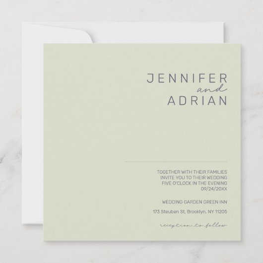 ミニマル結婚式招待状 招待状 (裏面)