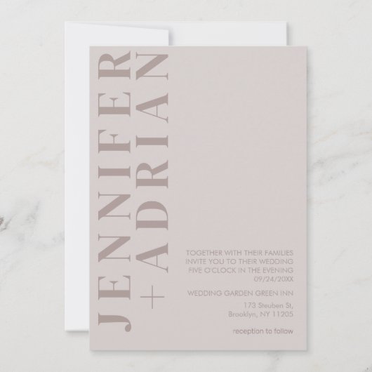 ミニマル結婚式招待状 招待状 (裏面)