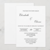 ミニマル結婚式招待状 招待状 (正面/裏面)
