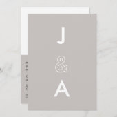 ミニマル結婚式招待状 招待状 (正面/裏面)