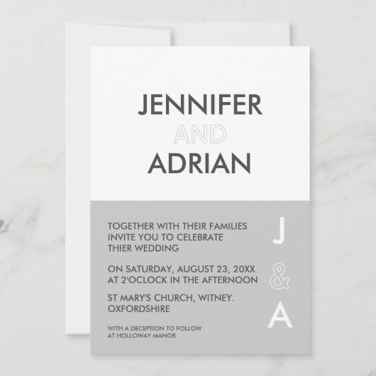 ミニマル結婚式招待状 招待状 (裏面)