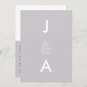 ミニマル結婚式招待状 招待状 (正面/裏面)