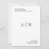 ミニマル結婚式招待状wボタニカルデザイン 招待状 (正面)