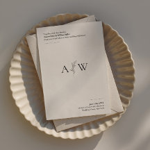 ミニマル結婚式招待状wボタニカルデザイン