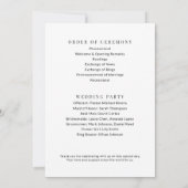 ミニマル結婚式 プログラムモダン- 5時間365日 (裏面)