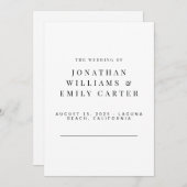 ミニマル結婚式 プログラムモダン- 5時間365日 (正面/裏面)