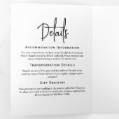 ミニマル結婚式 プログラム白黒エレガント 三つ折りプログラム (内部最初)