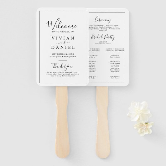 ミニマル結婚式 プログラム ハンドファン (正面&裏面)