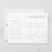 ミニマル結婚式RSVPカードはがきエンクロージャ 出欠カード (正面)