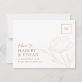 ミニマル結婚式RSVPカードはがきエンクロージャ 出欠カード (裏面)