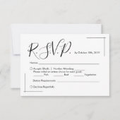 ミニマル結婚式RSVPカード(クロス付縁どき) 出欠カード (正面)