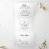 ミニマル結婚書道 三つ折り招待状 (内部)
