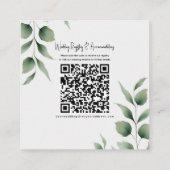 ミニマル結婚樹離れモダン詳細 スクエア名刺 (裏面)