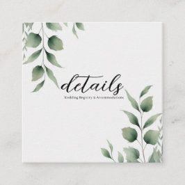 ミニマル結婚樹離れモダン詳細 スクエア名刺