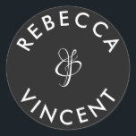 ミニマル結婚白黒の名パーソナライズされた前 ラウンドシール<br><div class="desc">これらのパーソナライズされたニュートラ感謝していルあなたの結婚式用シールは、任意のお祝いに美しく追加結婚されている。これらのカスタマイズ可能なシールは、あなたの結婚式の引き出物やギフトに個人touchを追加する感謝していために設計されている。様々な形状とサイズを持つ。これらのシールは、招待状、エンベロープ、テーブル座席表などのアイテムにラベルを付けて、の配色を組み合わせるのに使結婚用できる。彼らのエレガントデザインと完全なカスタマイズのオプションで、彼らはあなたのゲストと永続的な印象離れを受けている。自分の名前を追加して感じ、自分の配色に合わせて色を自由に変結婚更するだけ。</div>