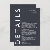 ミニマル結婚詳細招待状 エンクロージャーカード (正面/裏面)