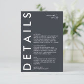 ミニマル結婚詳細招待状 エンクロージャーカード (スタンド正面)