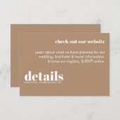 ミニマル結婚詳細招待状 エンクロージャーカード (正面/裏面)