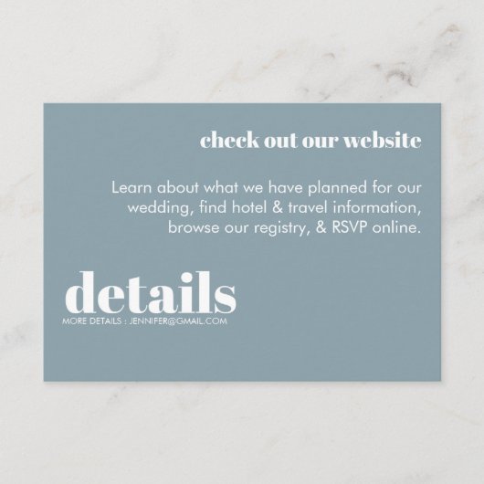 ミニマル結婚詳細招待状 エンクロージャーカード (正面)