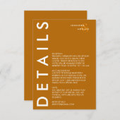 ミニマル結婚詳細招待状 エンクロージャーカード (正面/裏面)