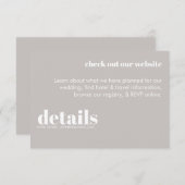 ミニマル結婚詳細招待状 エンクロージャーカード (正面/裏面)
