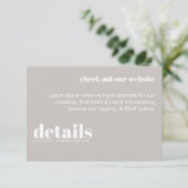 ミニマル結婚詳細招待状 エンクロージャーカード (スタンド正面)