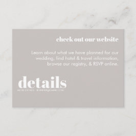 ミニマル結婚詳細招待状 エンクロージャーカード