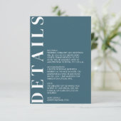 ミニマル結婚詳細招待状 エンクロージャーカード (スタンド正面)